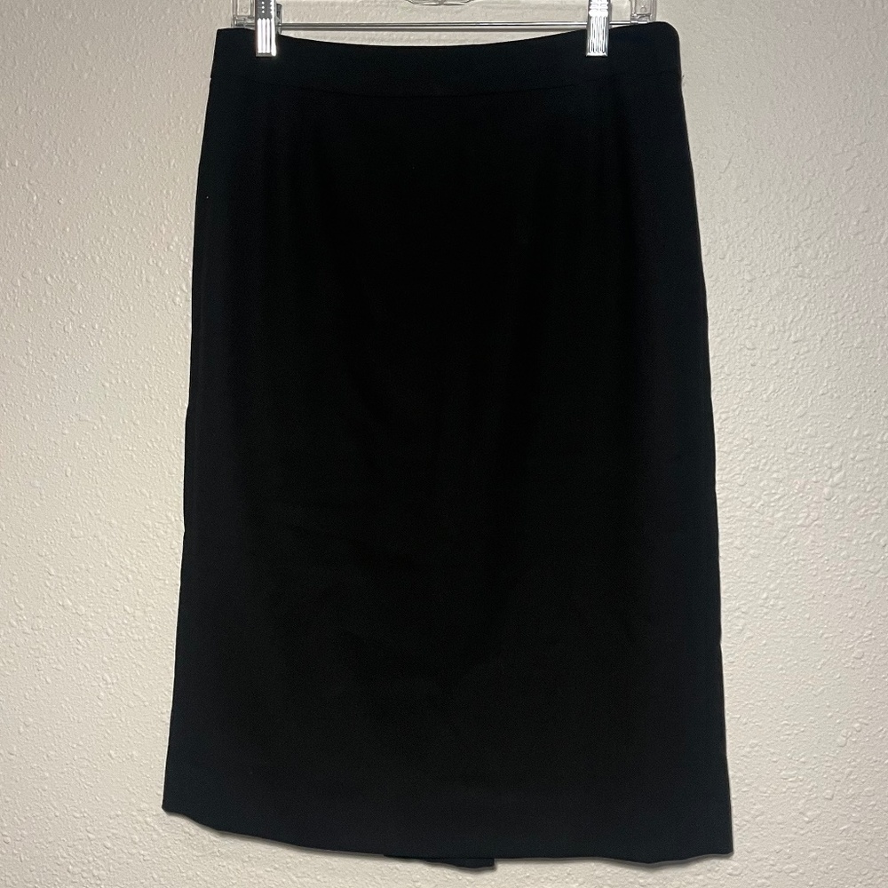 J Crew, Black, Wool No. 2 Pencil Skirt, Size 10